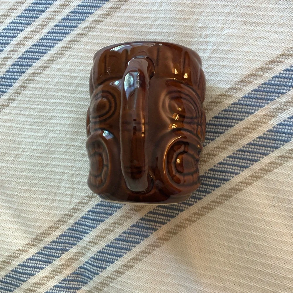 Brown Tiki Face Ceramic Coffee Mug - Decorative Home Coffee & Tea Accessory